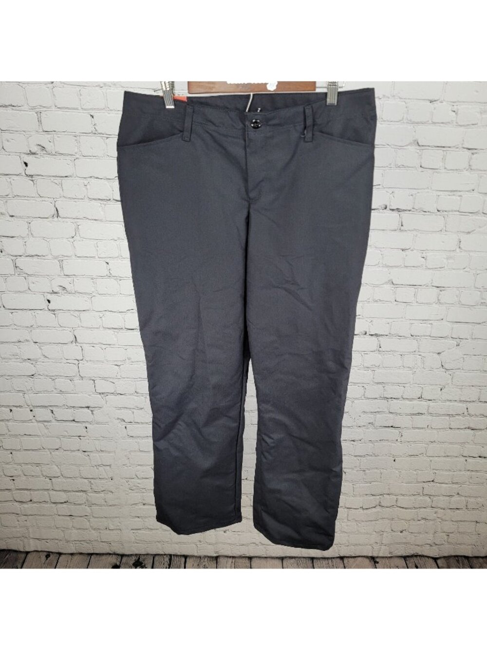 NWT Red Kap Black Twill Canvas Mid Rise Straight Workwear Pants Size 14 (34x31)